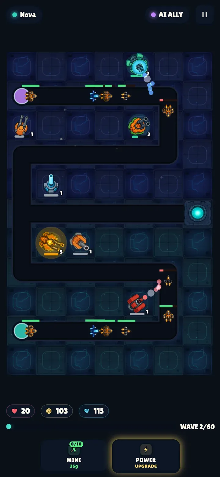 Starvoxel: Defender co-op battle with two allied lanes protecting one shared base